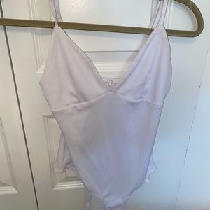 White ribbed bodysuit
